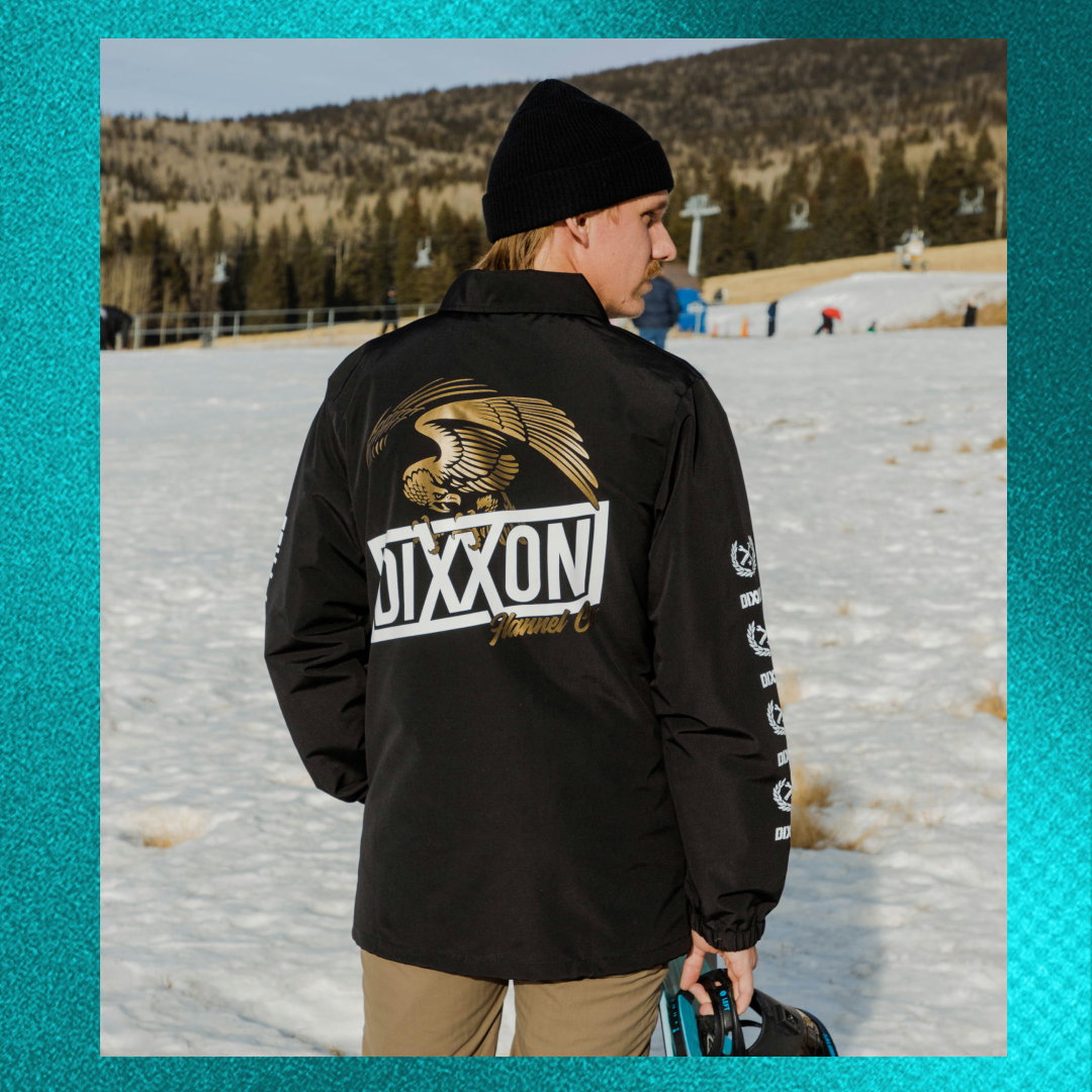 White & Gold Golden Eagle Coaches Jacket - Black
