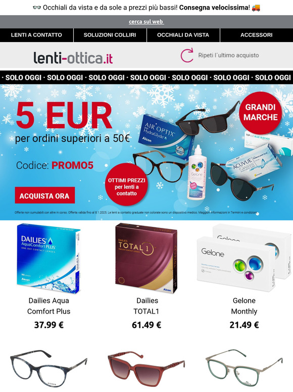 ⏰Da non perdere, solo fino a mezzanotte: se acquisti oltre 50€, ricevi in regalo 5€
