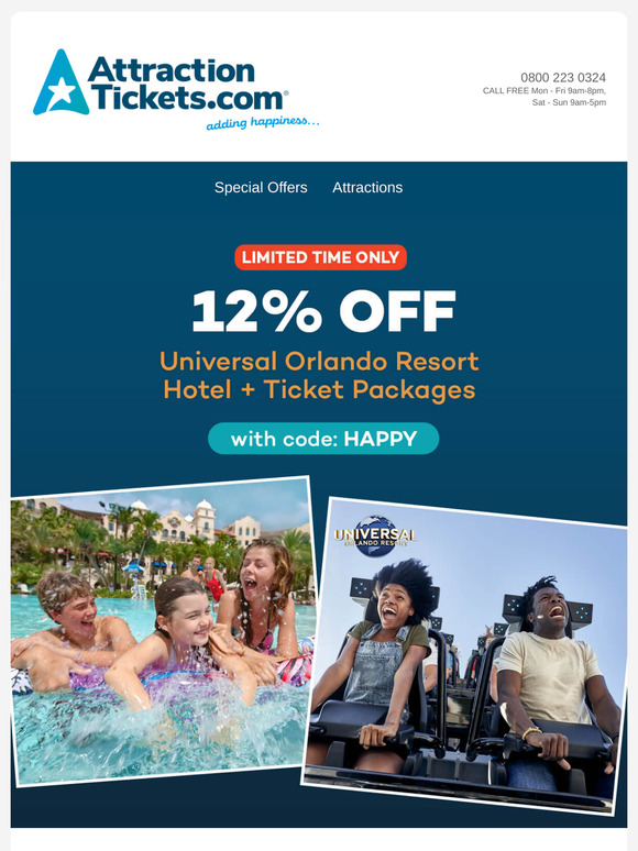 12% OFF Universal Orlando Hotel Packages