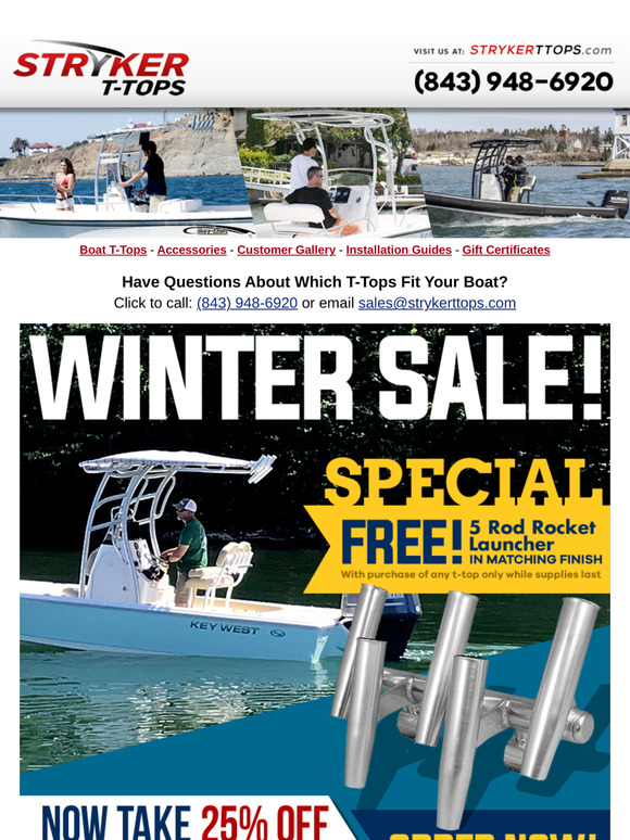 Winter Sale on Boat T-Tops!