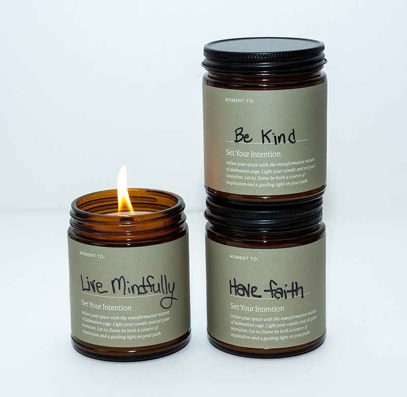 Sage candles with intentions