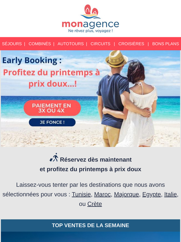 ⏰ Early Booking : Réservez tôt vos vacances de printemps