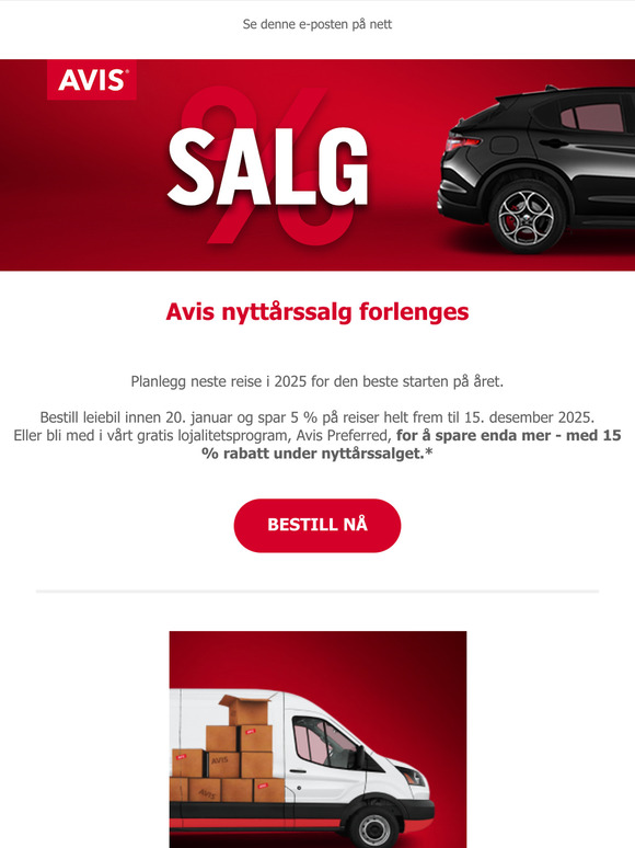 Vi forlenger nyttårssalget! Spar 15 %