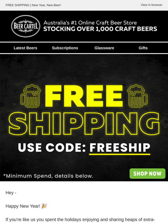 FREE SHIPPING 🚨 Limited Time -  New Year, New Beer! 🎉🍺