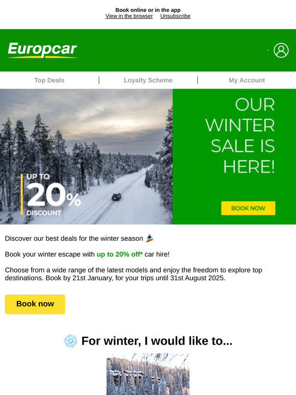 Enjoy great deals for the winter season ❄️