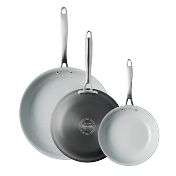 Tramontina 3-Pack Hard Anodized Aluminum Ceramic Nonstick Fry Pan Set