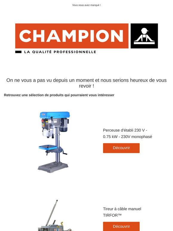 Bonjour —, nous avons pensé à vous !