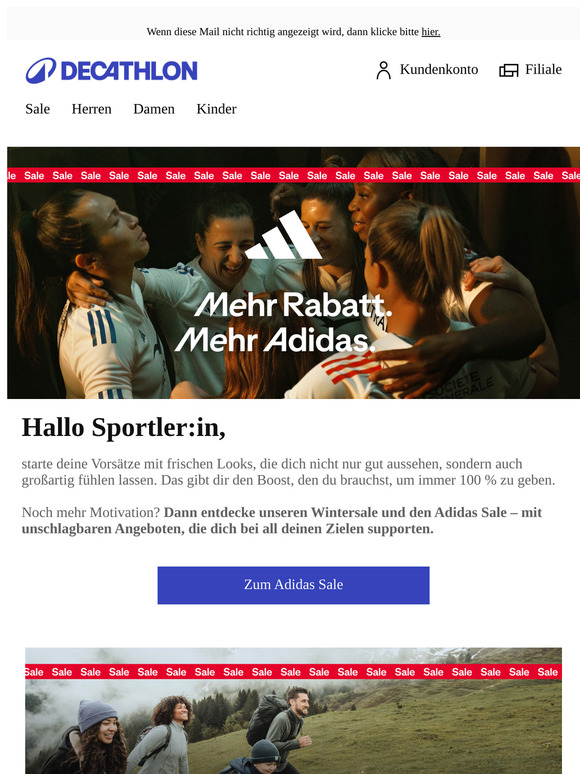 Mehr Rabatt. Mehr Sport. Mehr Adidas.