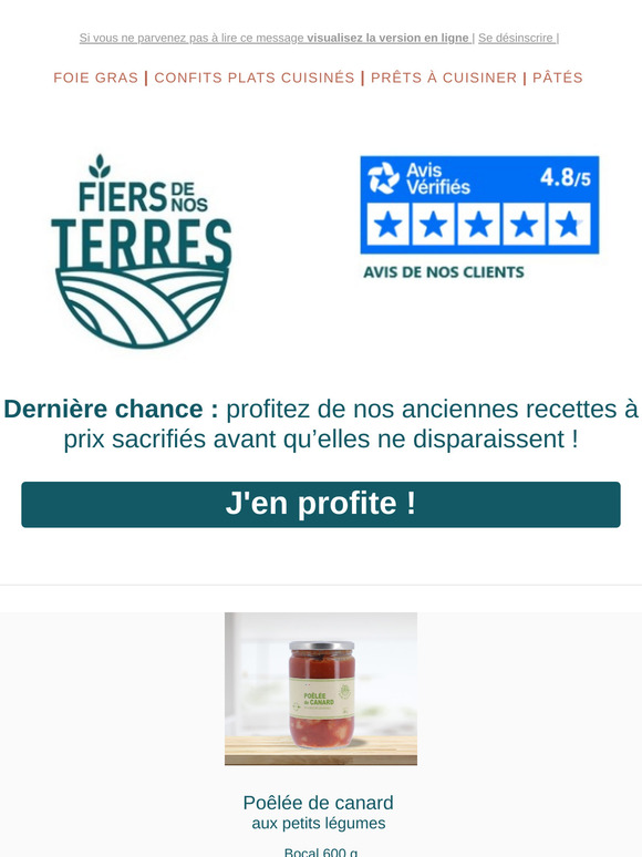 📣Déstockage de nos plats traditionnels avant lancement nouvelle gamme