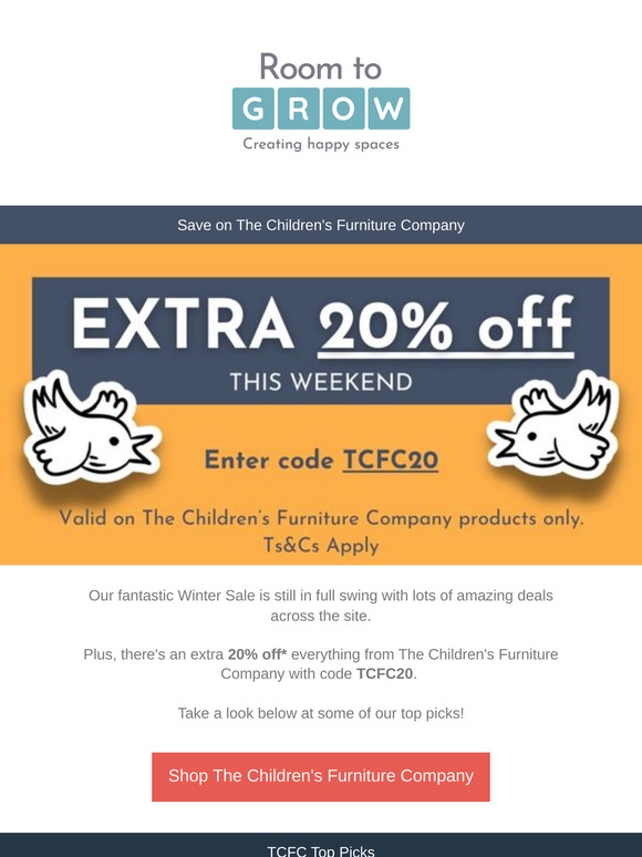 Enjoy an Extra 20% off The Children's Furniture Company