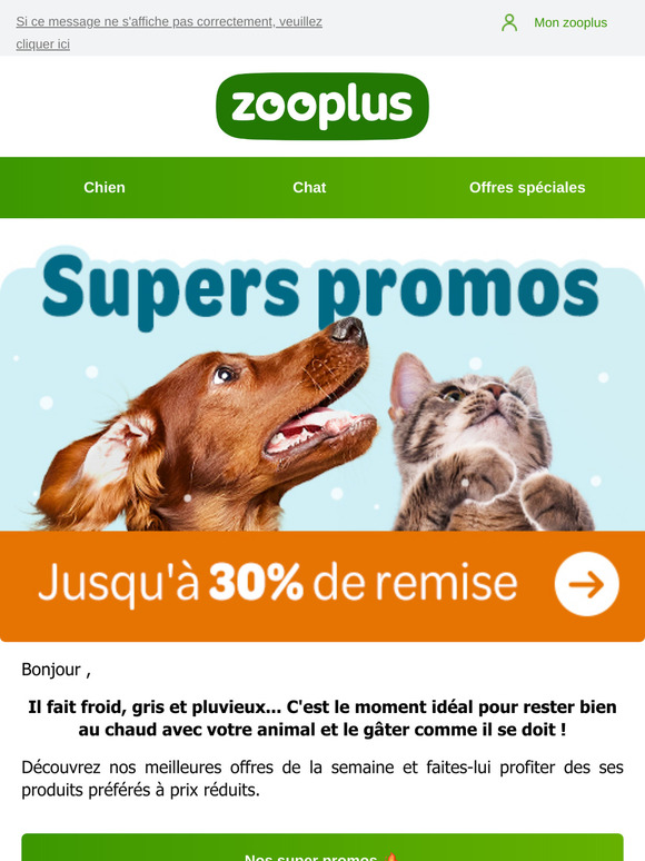 Restez bien au chaud avec votre animal et nos offres de la semaine !