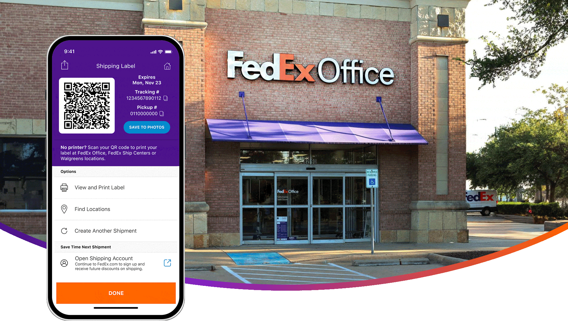 FedEx Ship or return with a QR code Milled