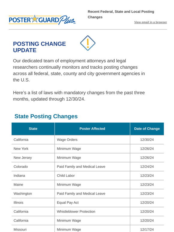 HRdirect: Posting Compliance Update – January 2025 | Milled