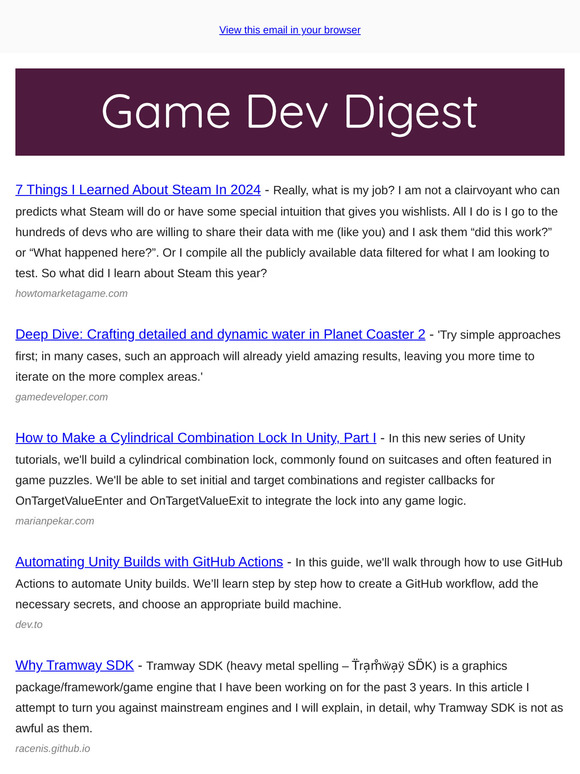 Issue #264 - Game Dev Insights: AI Tools, VFX, Optimization & Tutorials
