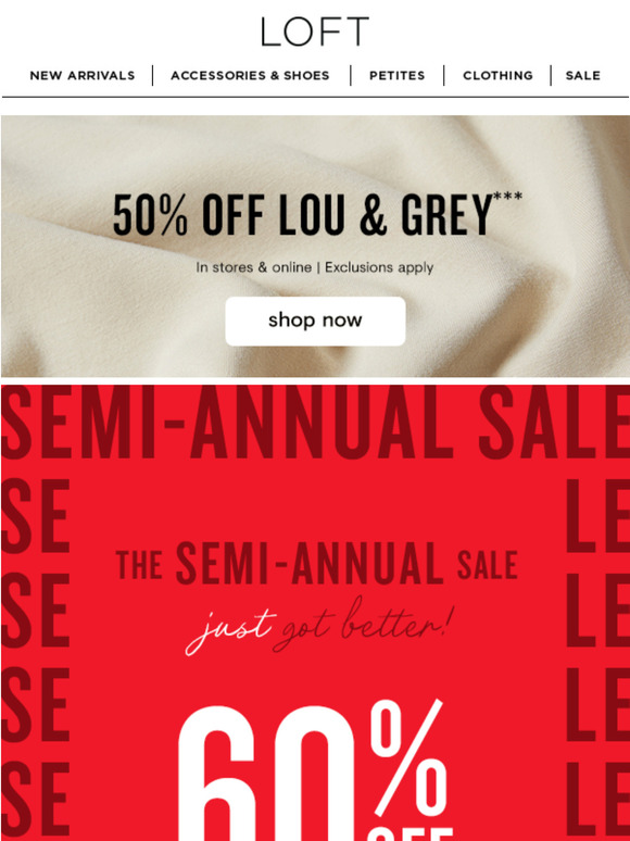 TODAY ONLY: 50% off Lou & Grey