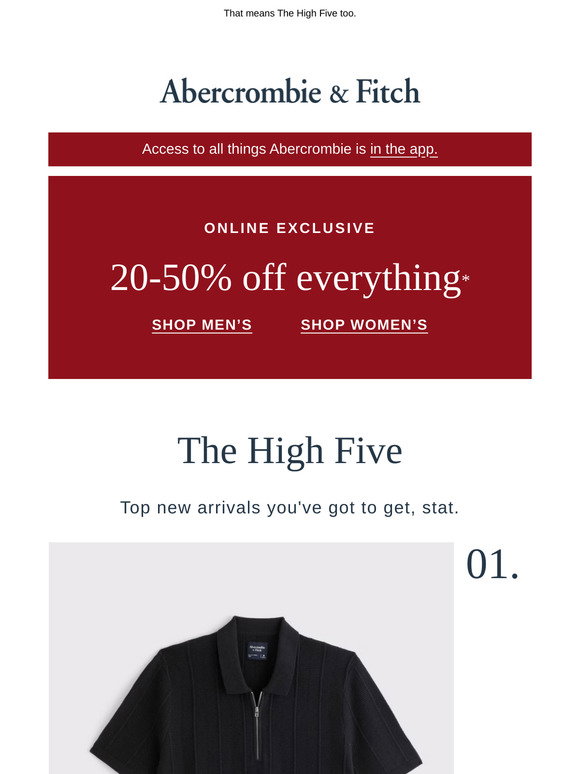 Abercrombie &amp; Fitch Email Newsletters: Shop Sales, Discounts, and ...
