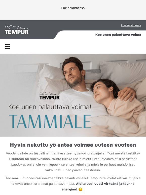 Tempurin TAMMIALE on täällä! Erikoiserä TEMPUR-parisänkyjä -33 % ❄️ Päivitä unesi uuteen vuoteen 😍