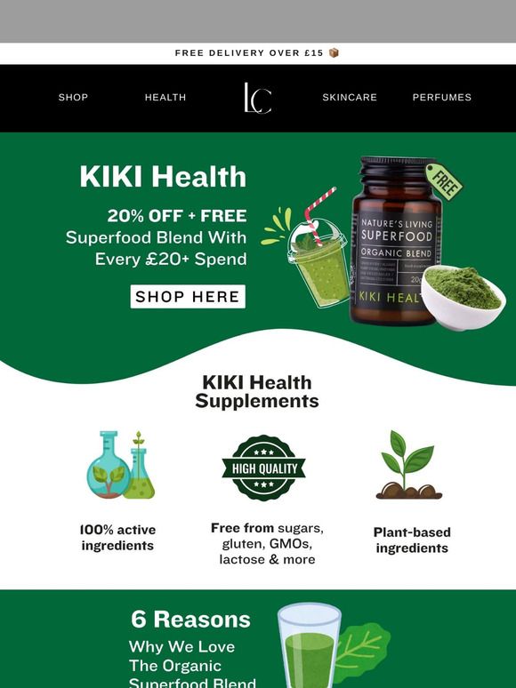 20% off KIKI Health + Free Superfood Blend