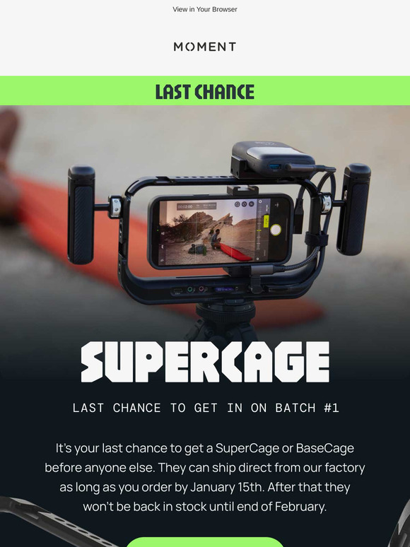 Last chance for first batch of SuperCages.