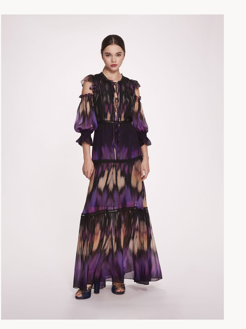 Abstract Viscose Maxi Dress