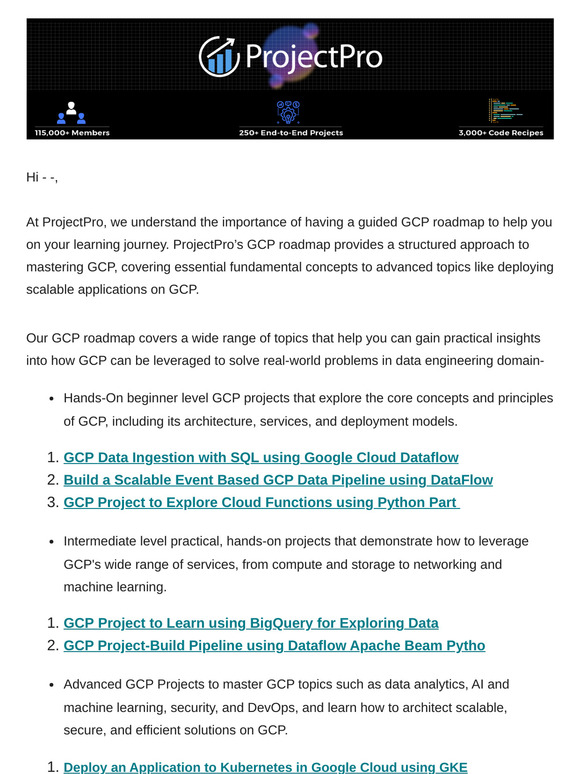 ProjectPro: 7 GCP Projects You Must Build as a Data Engineer in 2025 ...