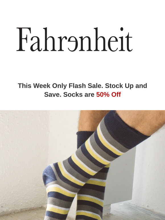 Last Chance!  Flash Sale ends today-  All Socks 50% Off