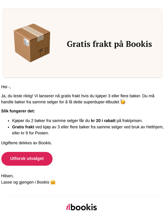 Gratis frakt på Bookis 🥳