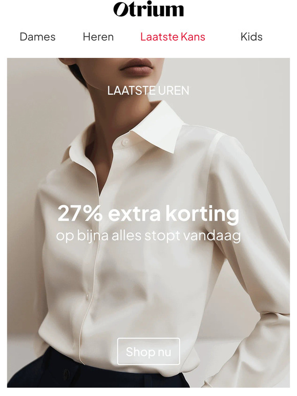 Laatste uren: 27% extra korting.