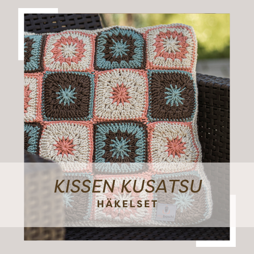 gehäkeltes Granny squares Kissen auf myboshi Wolle No. 2 in vielen Farben, bunt