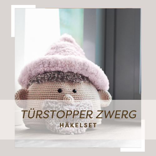 Türstopper aus myboshi Wolle Fellino und No 1 in beige rosa