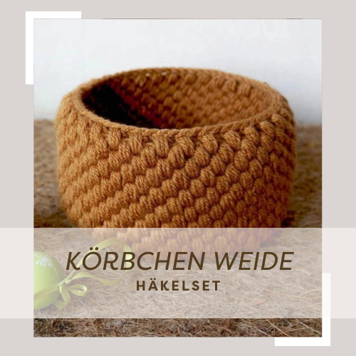 gehäkelter Korb aus myboshi Wolle No 2 in braun