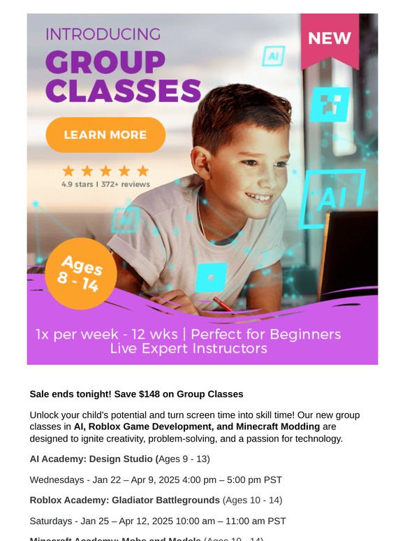 ⏰ Last day to save! Get $148 off Group Classes