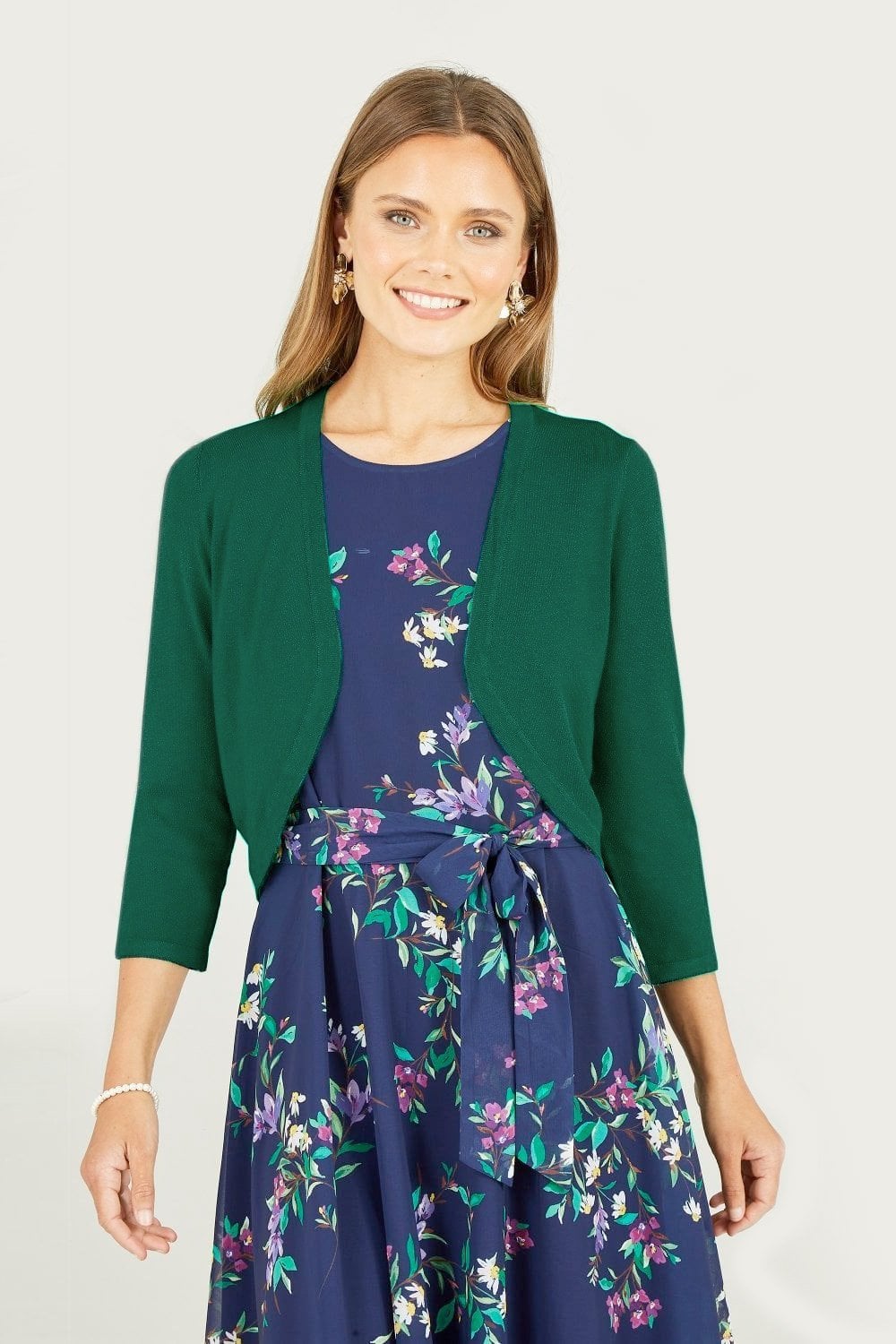 Image of Yumi Dark Green Knitted Bolero