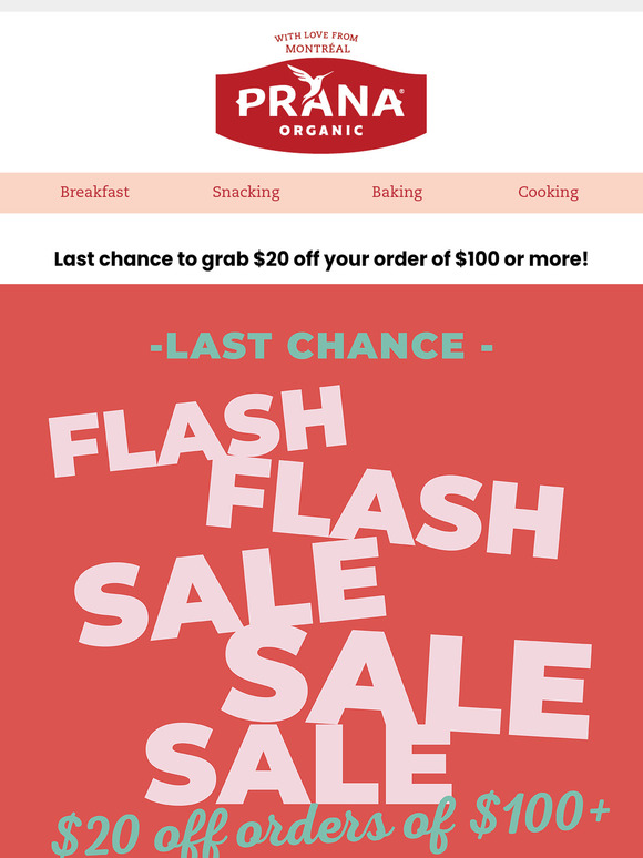 Last chance: Get $20 off orders of $100!