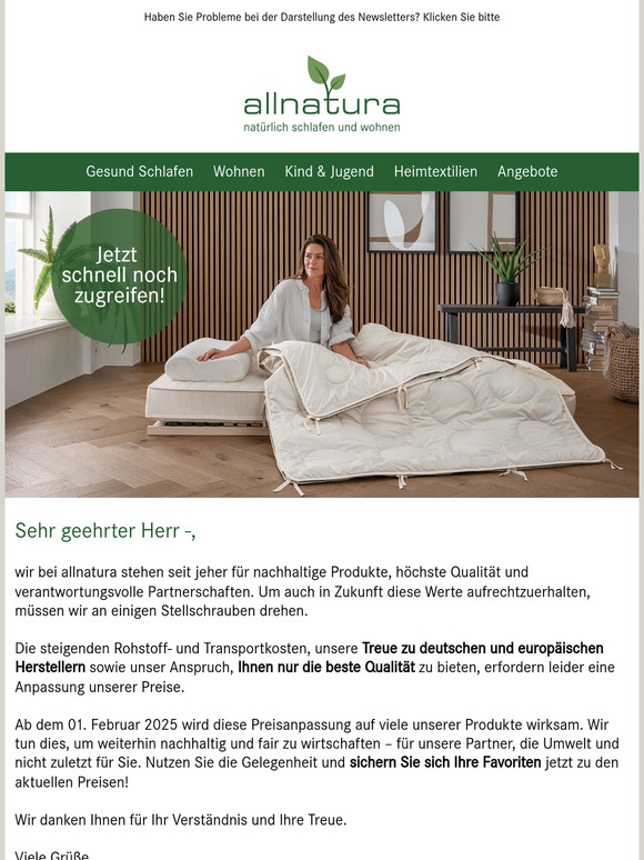 Jetzt noch sparen, bevor die Preise steigen!