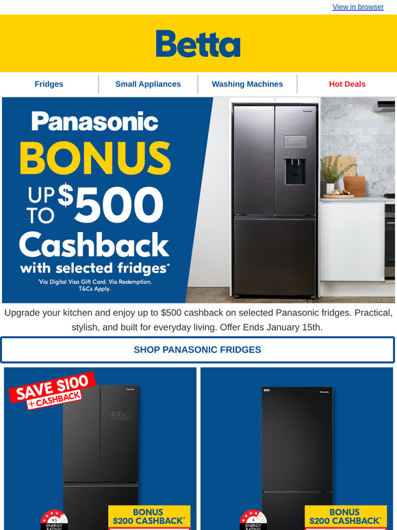 Only 3 Days Left! Get Up to $500 Cashback on Panasonic Fridges! 💥