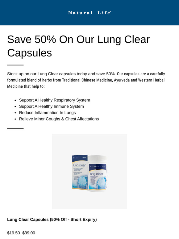 50% Off Lung Clear Capsules