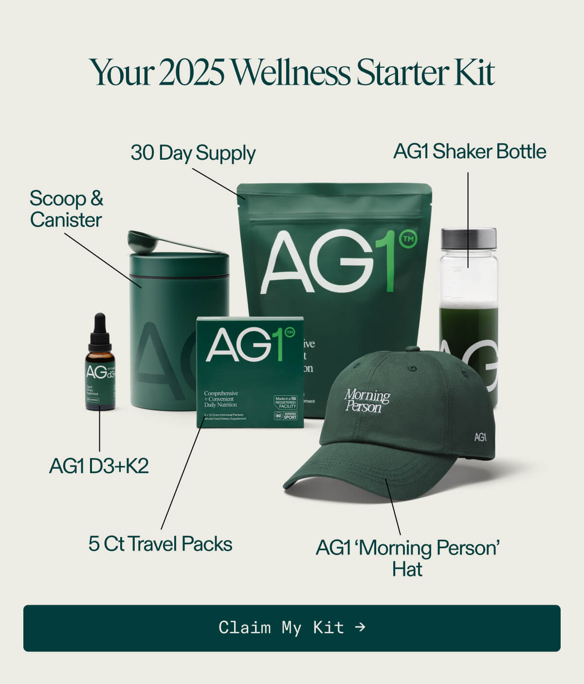 Athletic Greens: Selling Out Fast! FREE Morning Person Hat 