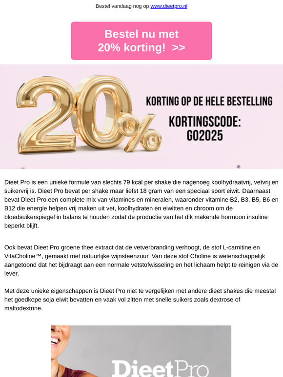 Nog 2 dagen 20% korting, mis het niet!