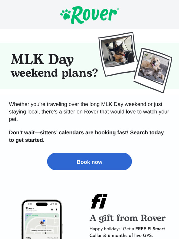 Need MLK Day weekend pet care?