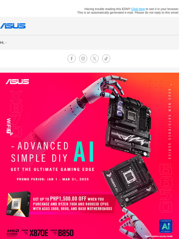 We've got P1,500 off on your next AMD and ASUS PC build!