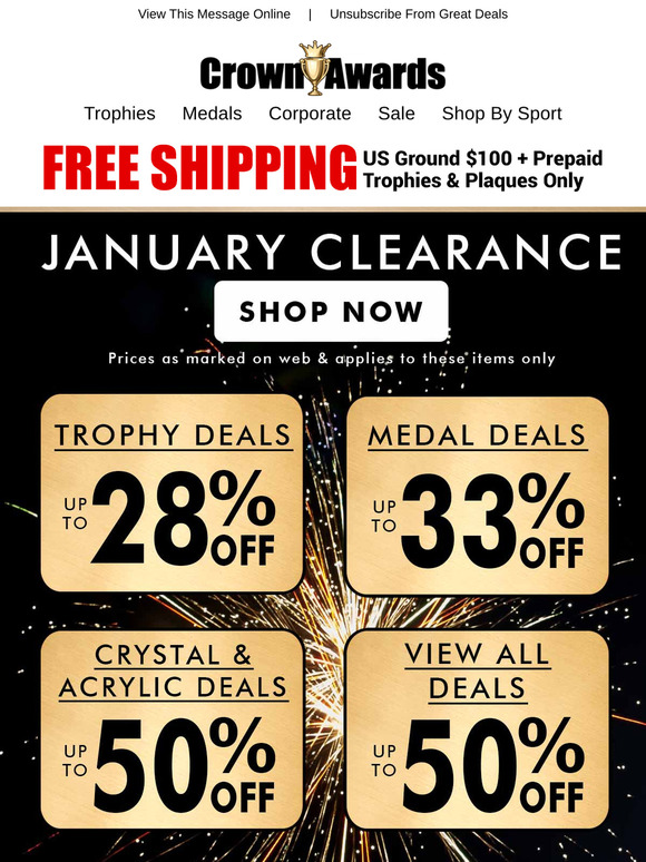 January Clearance – Up To 50% Off