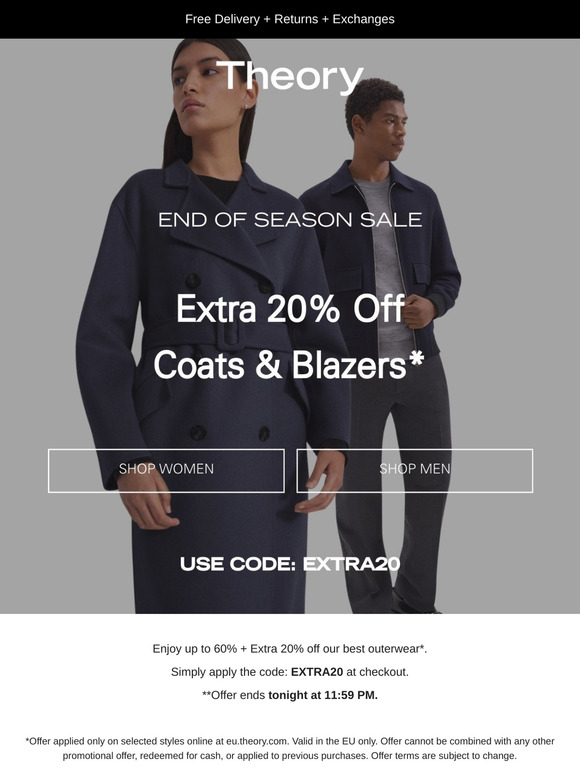 Extra 20% Off Outerwear Ends Today