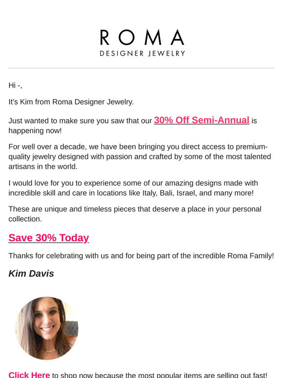 💋 Hey —, did you get your 30% off invite?