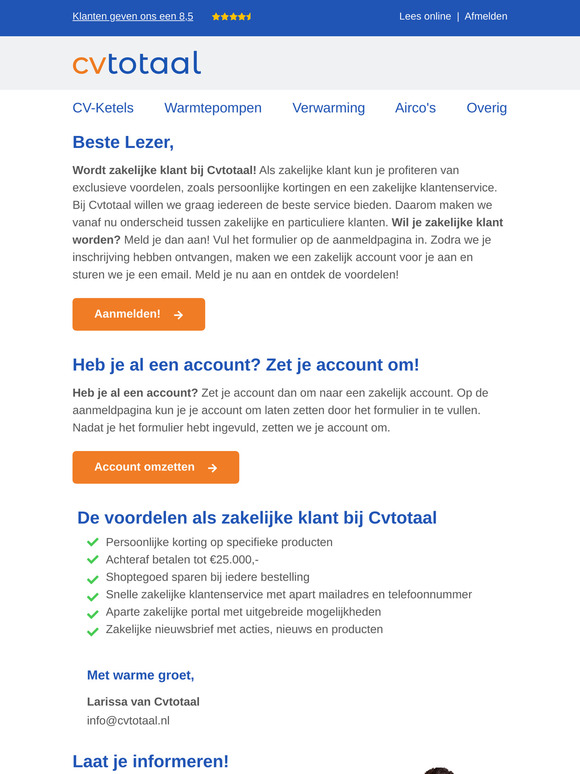 Meld je nu aan als zakelijke klant