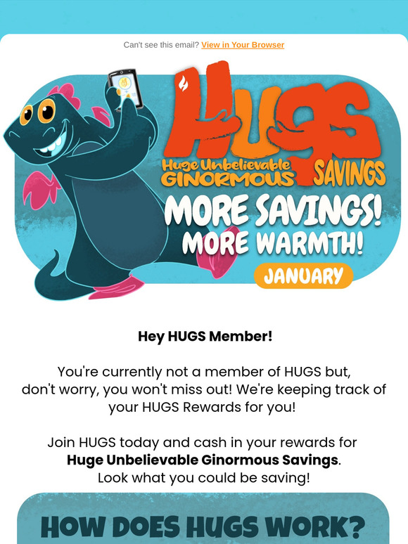 Look at what you'd have saved up in HUGS Rewards, . 💗😀
