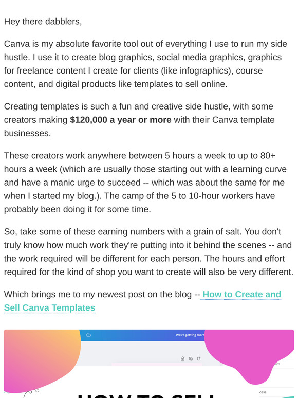 Canva template side hustle 😍
