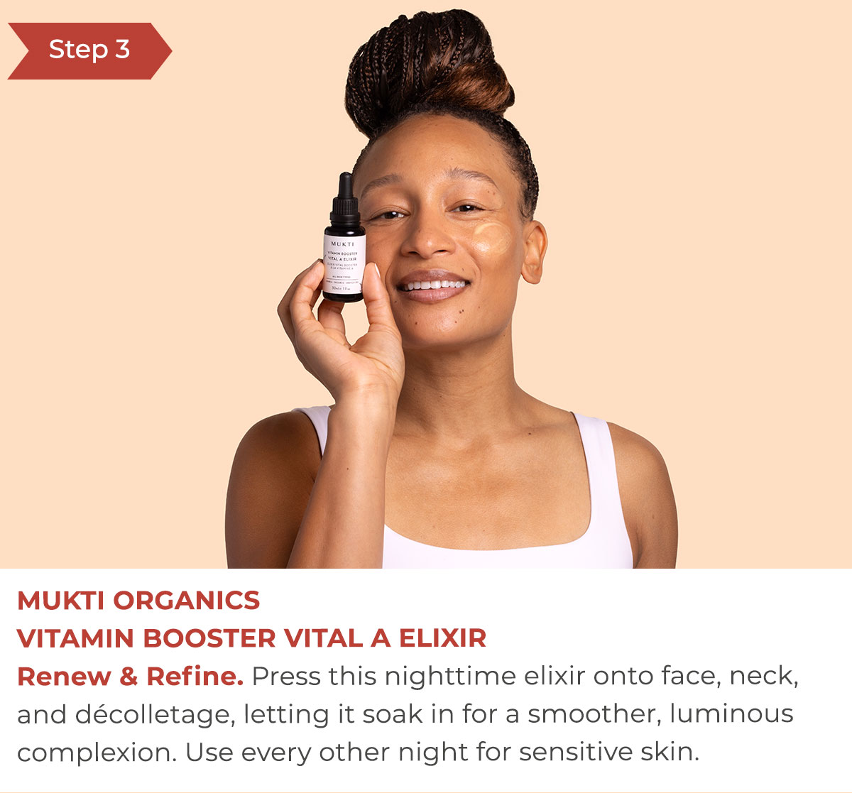 Step 3 - Mukti Organics Vitamin Booster Vital A Elixir | Renew & Refine