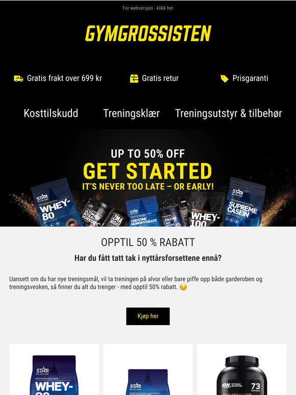 Januarsalget er her! Opptil 50% rabatt 💪