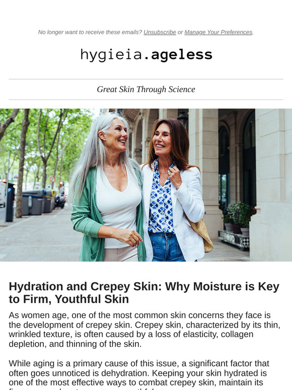 💧💧 Hydration and Crepey Skin: Why Moisture is Key to Firm, Youthful Skin 💧💧